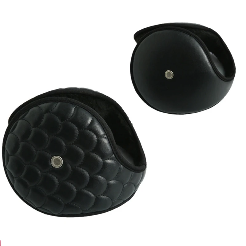 

Adult Teens Waterproof Leather Plush Ear Warmer Winter Windproof Earmuff