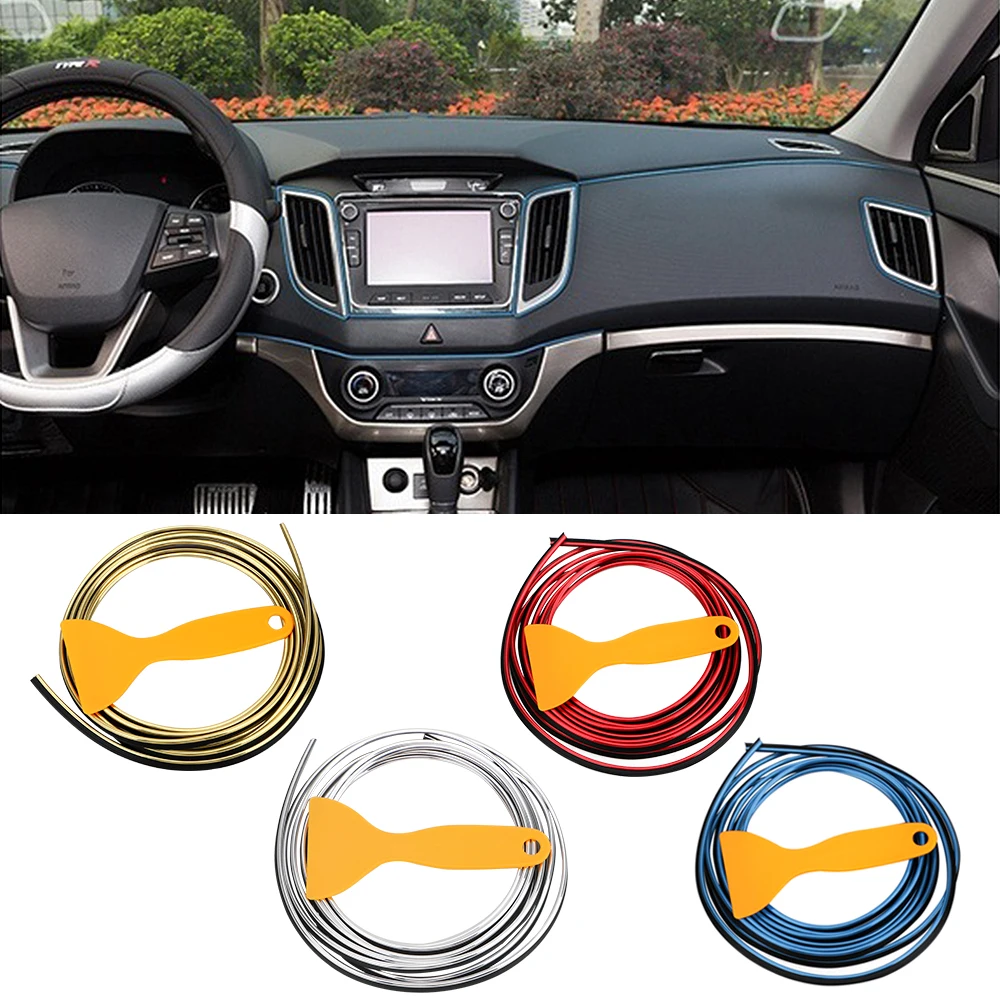 

Car Door Decor Strip Interior Mouldings Decoration Edge Sticker 3 Meter