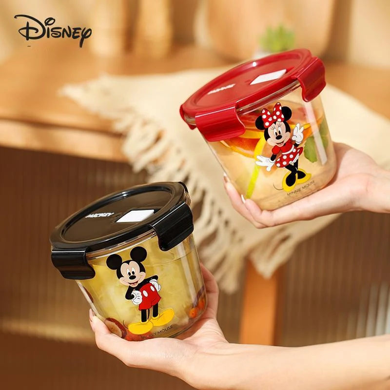 Fiambrera de cristal de dibujos animados de Disney con tapa Minnie Pato  Donald microondas sopa fruta fiambrera Anime TureMouse redondozhangyuxiang  zhangyuxiang unisex