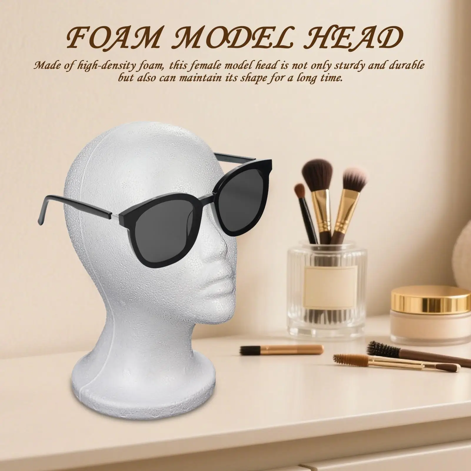 White Women Mannequin Head Model Practical Dummy Foam Head Lightweight Durable Portable Fashion For Travel And Salon