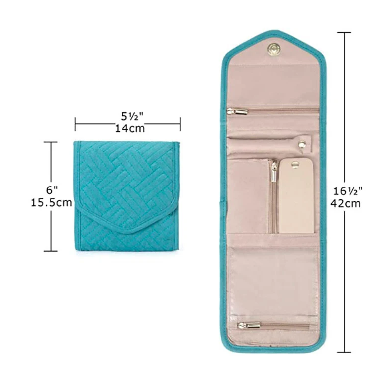 Travel-Ready Portable Jewelry Organizer: Roll & Zippered Travel-Ready Portable Jewelry Organizer: Roll & Zippered