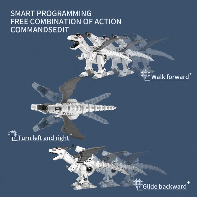 Dinossauro biônico T-Rex de armadura elétrica realista com bombas de água,  luzes e rugido, controle remoto Spray de névoa