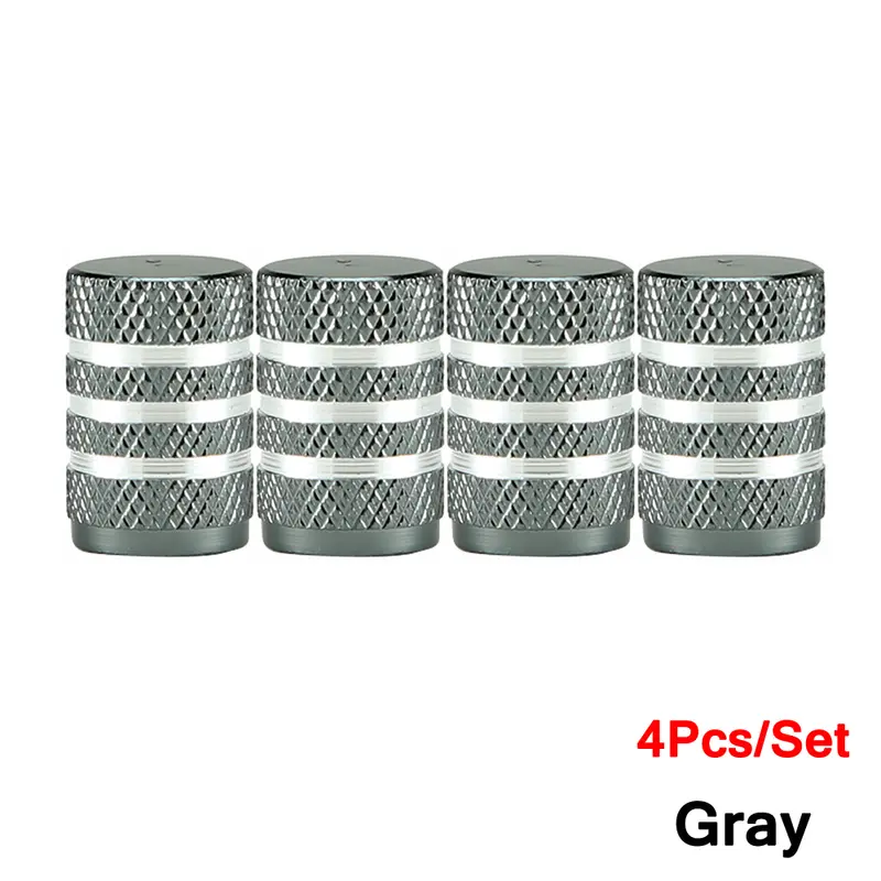 DSYCAR 4Pcs Silver Car Tire Valve Stems Cap Knurling Style Tire Valve Cap Aluminum Tire Wheel Stem Air Valve Cap for US Schrader - Image 13