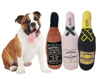 Lovely Stuffed Plush Pet Chewing Toys Plush Dog Wine Bottle Squeaky Toys With BB Sound 2