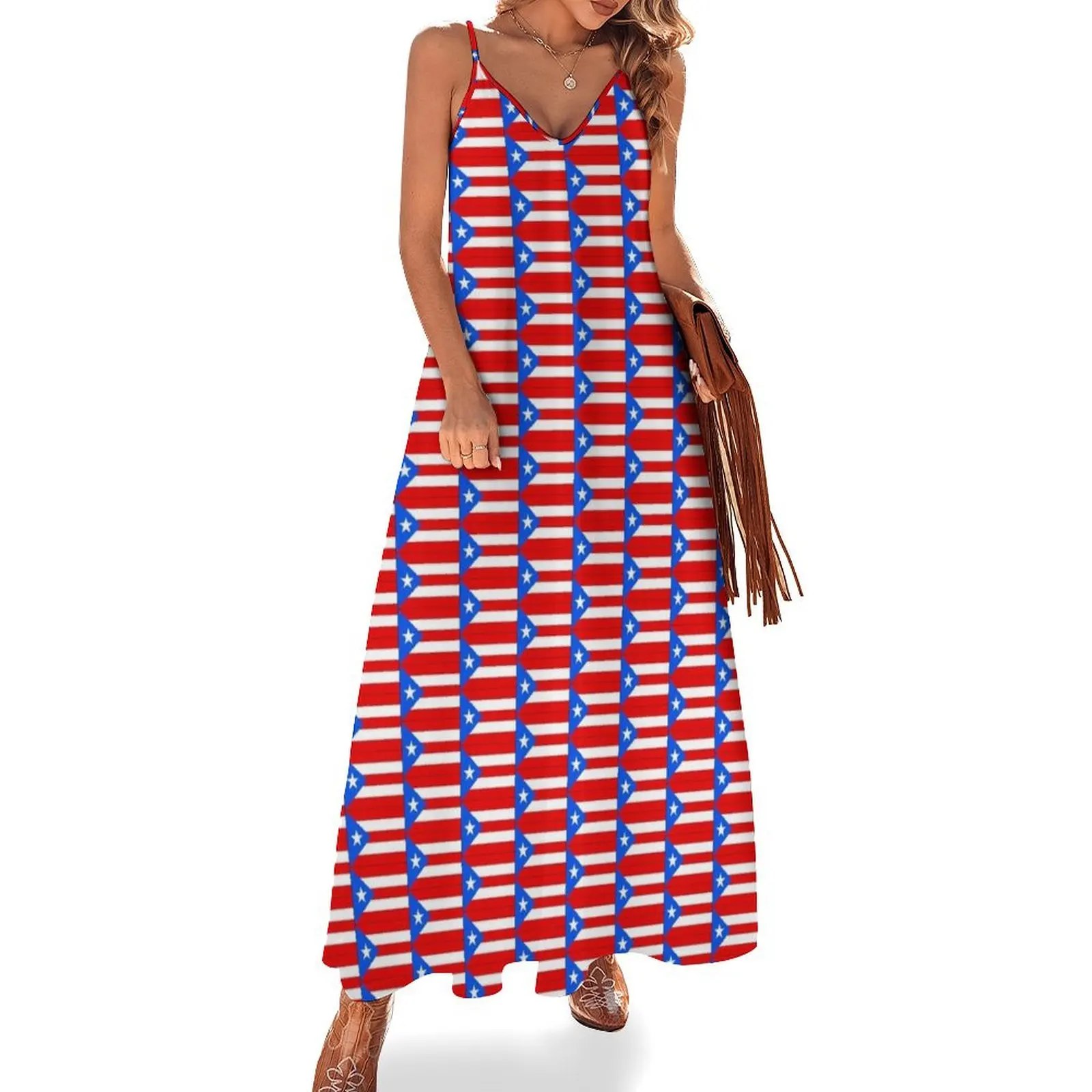 

Flag of Puerto Rico Sleeveless Dress prom clothes summer clothes for women luxury dress