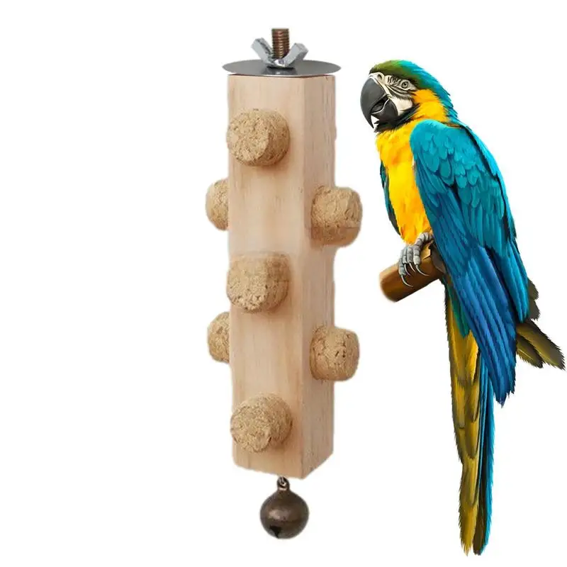 

Large Parrot Toy Tearing Natural Wooden Blocks Bird Chewing Toy Parrot Cage Bite Toy Environmental Protection Bird Parrot Toy