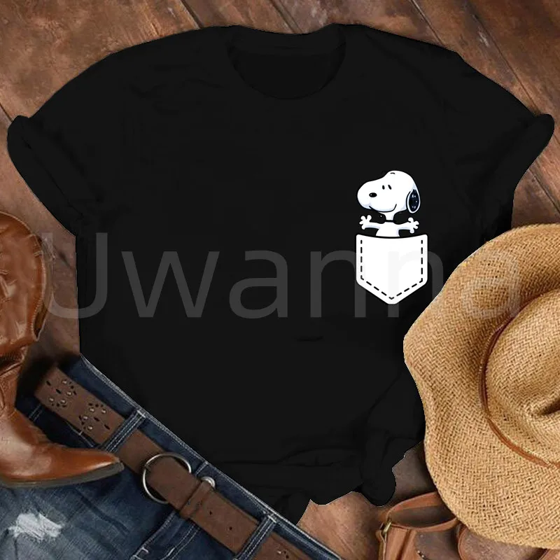 Snoopy Comic T Shirt Women The Eras Tour Printed Harajuku Summer Graphic Peanuts Tshirt Kawaii T-shirt Casual Top Tees Female 2