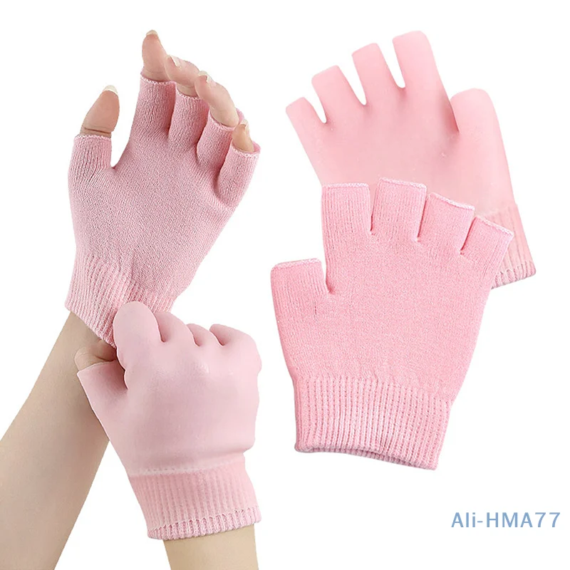 

1Pair Half-finger Gloves Finger Cover Hands Care For Dry Skin Cracked Hand SPA Regular Moisturizing Fingerless Gloves Protectors