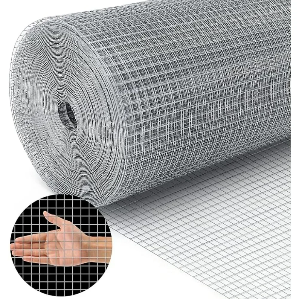 19 Gauge Chicken Wire Fence, Hardware Cloth 1/2 inch 48inch×100ft Galvanized Welded Cage Wire Mesh Roll Supports Poultry Netting