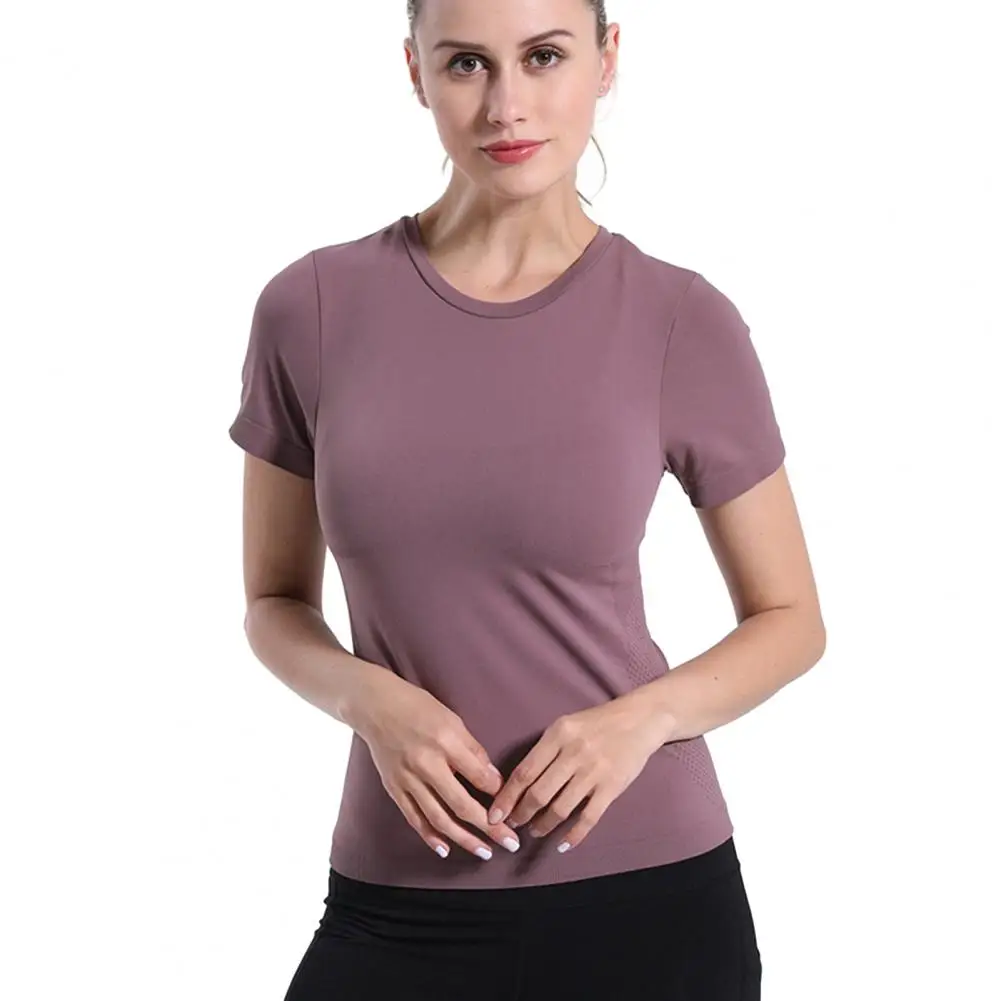 Quick-drying Fitness Clothing Women Yoga Top High Elasticity Yoga Top for Women Soft Breathable Sweat Absorption T-shirt