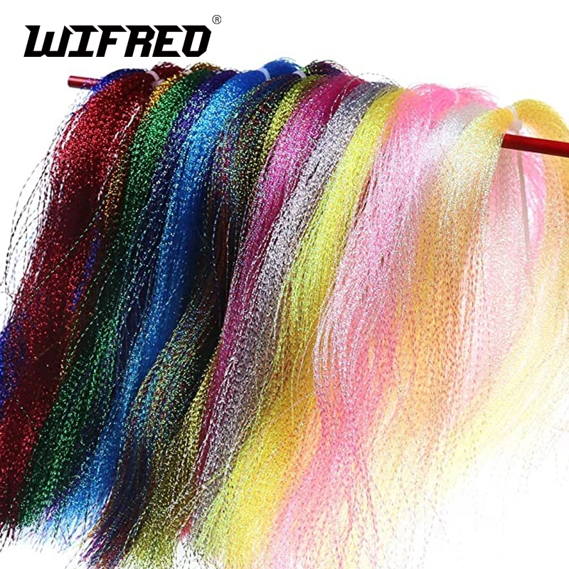 Wifreo 5 Packs Flashabou Holographic Tinsel Fly Fishing Tying Crystal