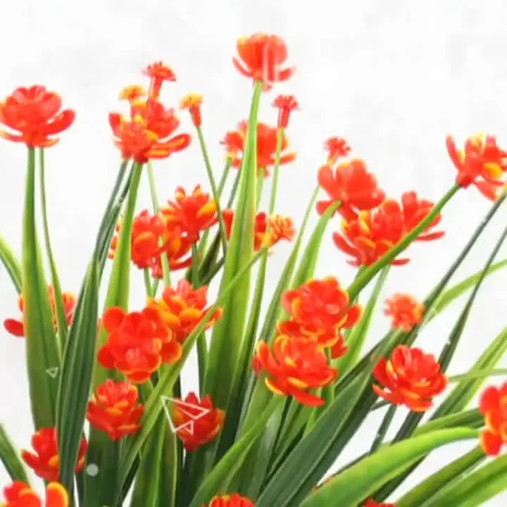 DOUBFIVSY 14 Mazzi Fiori Artificiali per Esterni Piante Finte Resistenti ai Raggi UV in Plastica Fiori Finti Arbusti per Interni ed Esterni, Decorazione per Giardino Patio Balcone Portico Casa