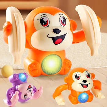 1 baby toy electric rolling monkey light music puzzle sound prompt monkey children's toy gift preschool education toy 1