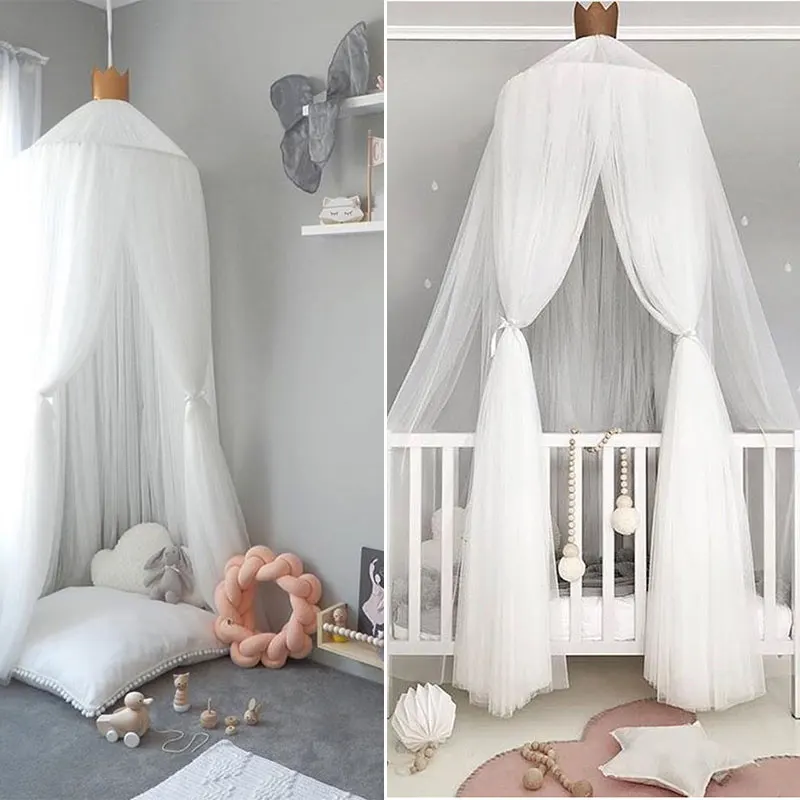 

Summer Children Bedding Hung Dome Mosquito Net Romantic Baby Girl Round Bed Mosquito Net Bed Cover Insect-proof Bed Canopy Kid