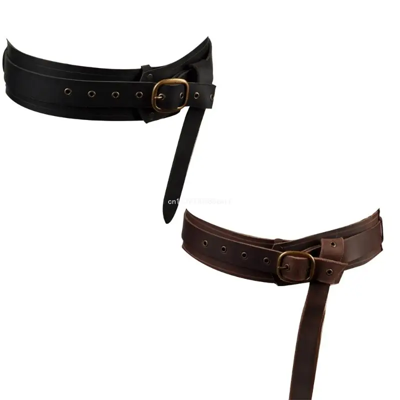 

Medieval PU Waist Belt with Adjustable Buckle for Women Jeans Skirt Decors Dropship