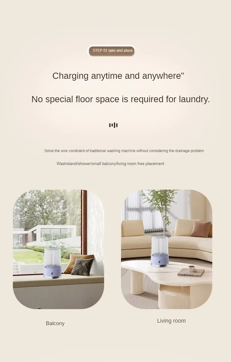 Wireless Charging Portable Washing Machine Mini Electric Makeup Brush Cleaner