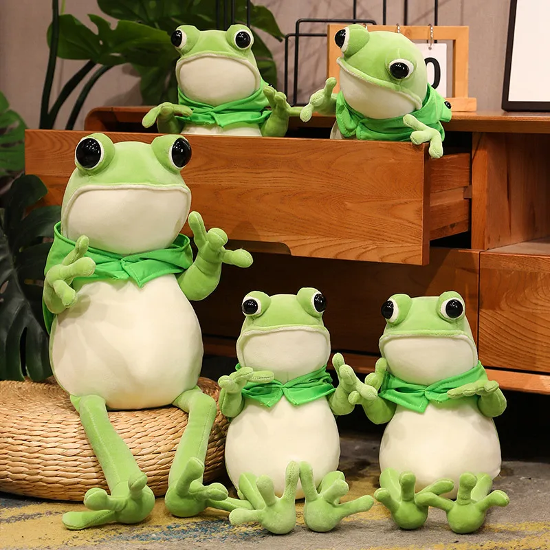 45/60/80CM Cute Cloak Frog Plush Toy Stuffed Animal Green Hat Big Eyes Doll  For Children Kids Birthday Gifts - AliExpress