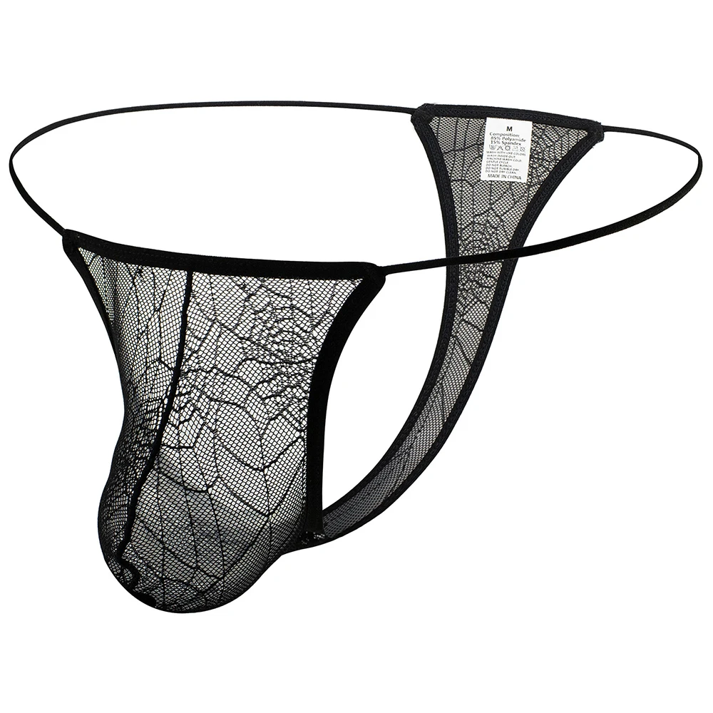 

Men Transparent Mesh Underwear Sheer G-string T-back Thongs Low Waist Panties See Through Underpants Low Waist Knickers