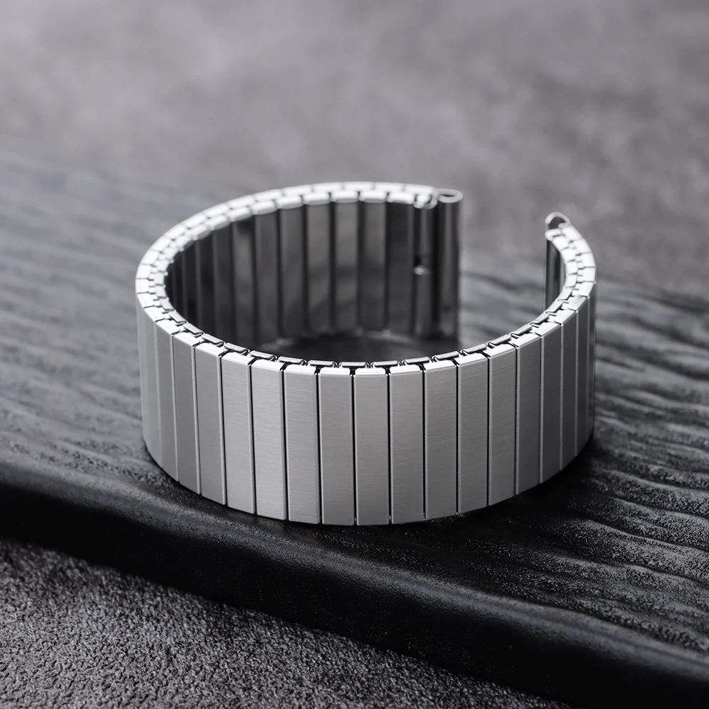 Versatile Metal Elastic Stretch Wristband in Stainless Steel