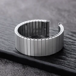 Versatile Metal Elastic Stretch Wristband in Stainless Steel - 22mm (Slver)