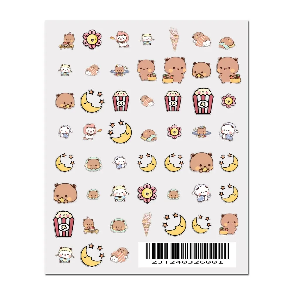 1PCS BUBU DUDU 3D Adhesive Nail Art Sticker Cartoon Nail Art Decal Sticker Parts Manicure 3d stickers cartoon nail stickers