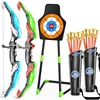 2 Pack Archery toy Set  - Includes 2 Bows, 20 Suction Cup Arrows & 2 Quivers & Standing Target, Outdoor Toys for Kids 2