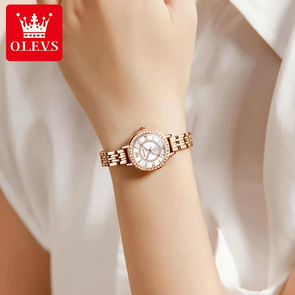 OLEVS 5508 Super-thin Fashion Women Wristwatch, Waterproof Quartz Stainless Steel Strap Watch For Women 6