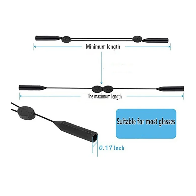 Adjustable Eyewear Rope Glasses Scalable Silicone Rope Strap Neck Cord  Sunglasses Band Sports Anti-Slip String Glasses Ropes