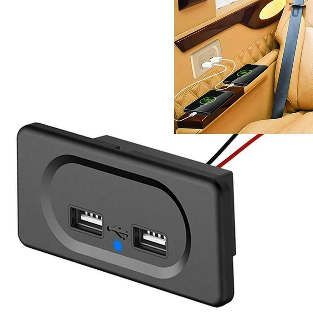 캠핑카 개조 충전기 듀얼 USB 포트 충전 소켓 액세서리, RV 캠핑 캐러밴 버스 마린용, DC5V, 3.1A, 4.8A 