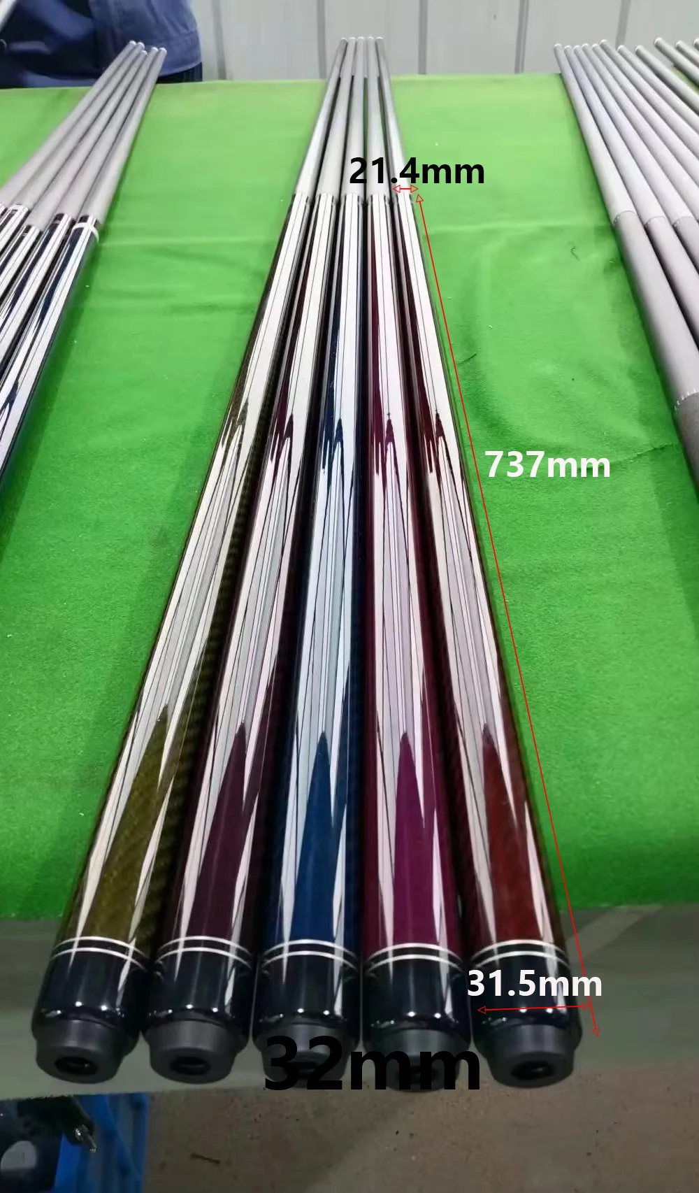 Carbon Fiber Butt Billiard Cue 21.4*31.5*737 Black Technology for Carom Cues Snooker Pool Cues Factory Direct Play Cue Break