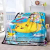Pokemon Anime Card Blanket Cute Flannel Fluffy Throw Camping Blankets for Children Sofa Throw Thin Picnic Blanket Fashion Gifts 2