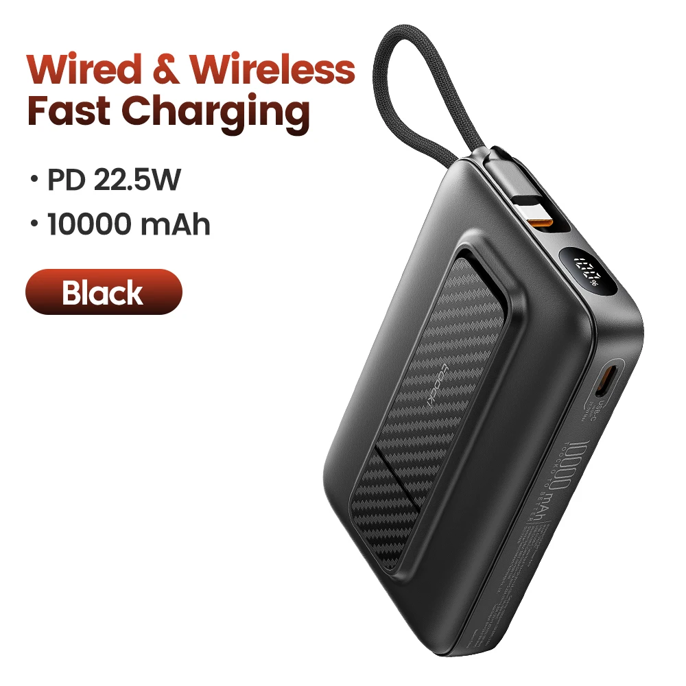 Toocki PowerBank 10000mAh Magnetic Wirelss 15W USB C PD 22.5W Fast Charge для iPhone 16 15 14 13 Portable Power Bank для Magsafe
