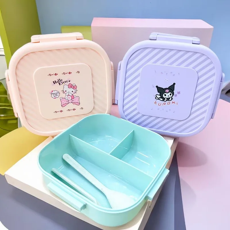 Kawaii Sanrio Bento Box Hello Kittys Accessories Cute Beauty Cartoon Anime  Lunch Box Crisper Box Microwaveable Toy for Girl Gift