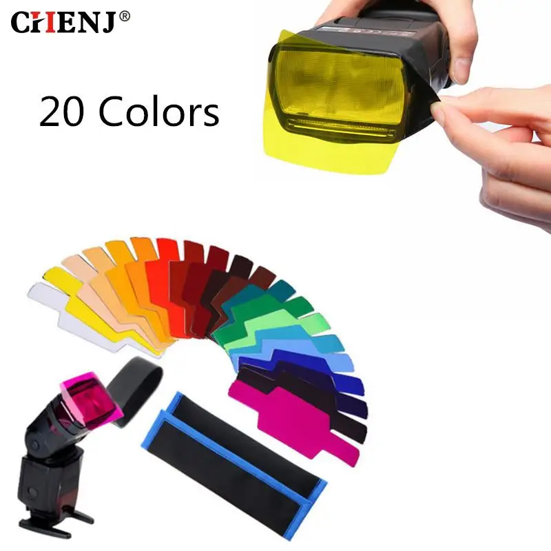 

20colors/pack Flash Speedlite Color Gels Filters Cards For Canon For Nikon Camera Photographic Gels Filter Flash Speedlight