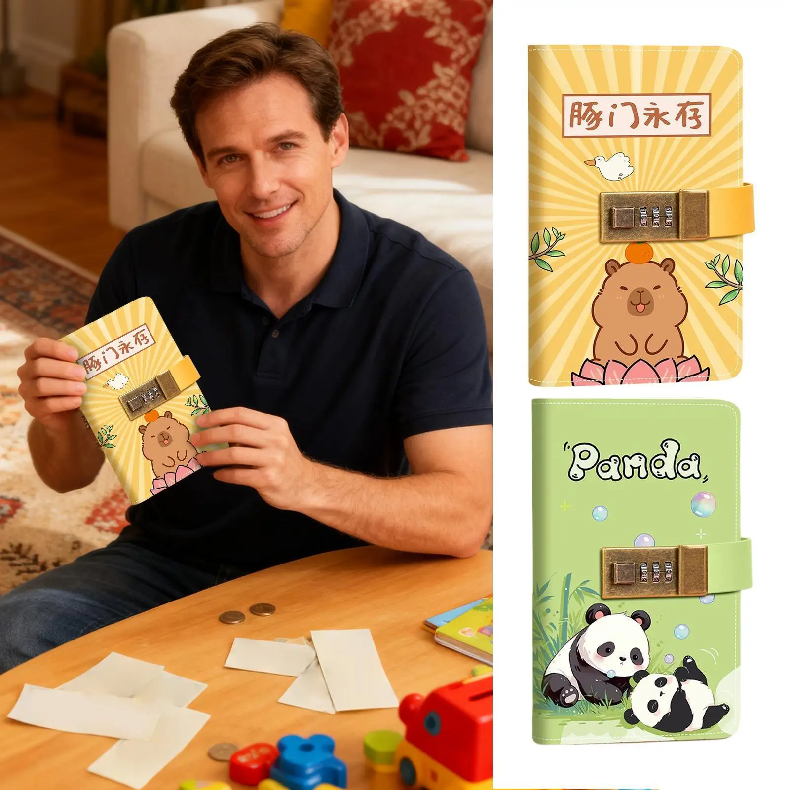 Money Saving Book with Combination Lock Organizer Money Book for Cash Saving Challenge for Budget Bill Banknote Storage