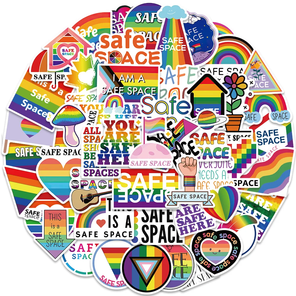 Cartoon Public Safe Space Stickers graffiti Sticker 50pcs for DIY Luggage Laptop Motorcycle Sticker cartoon stickers decorative stickers colorful stickers graffiti stickers