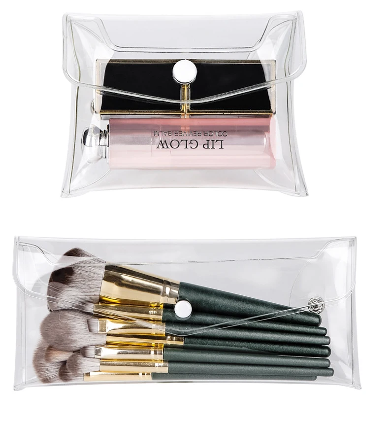 Description Picture 4 of itemMakeup Bag Clear Organizer Cosmetic Bags Travel Portable Brush Case Storage Bags Transparent Pen Bag Wash Toiletry Bag Container