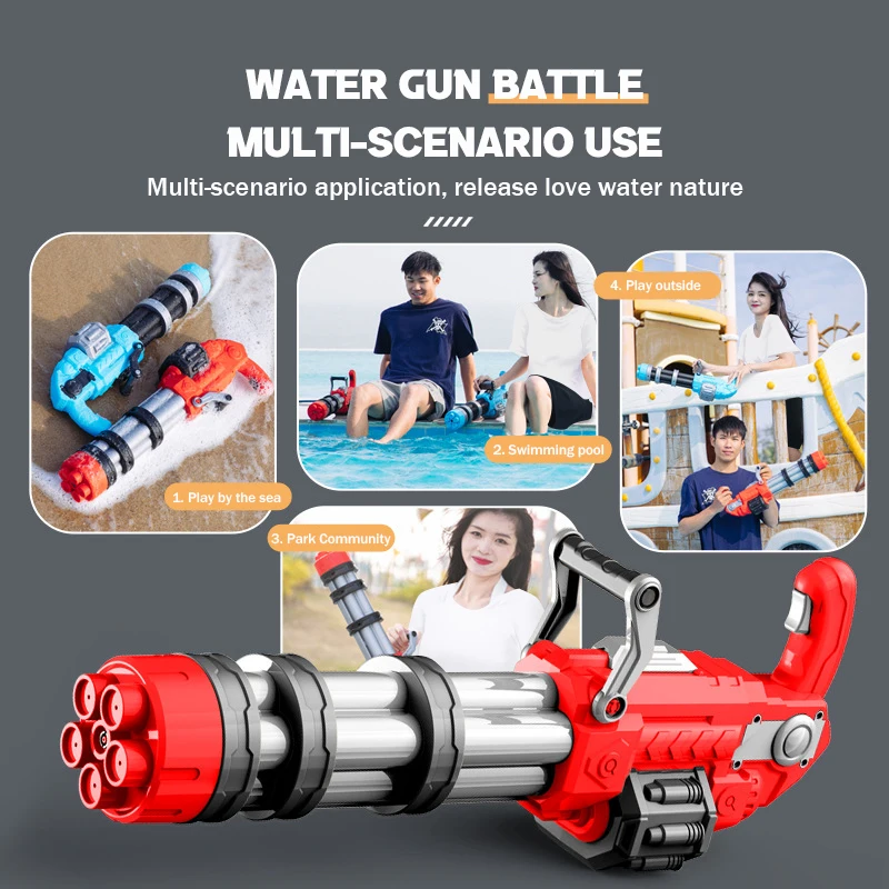 Large Electric Water Gun Automatic Continuous Launch Toy High Pressure Guns Summer Beach Adult Boys Outdoor Games Toys for Kids 3