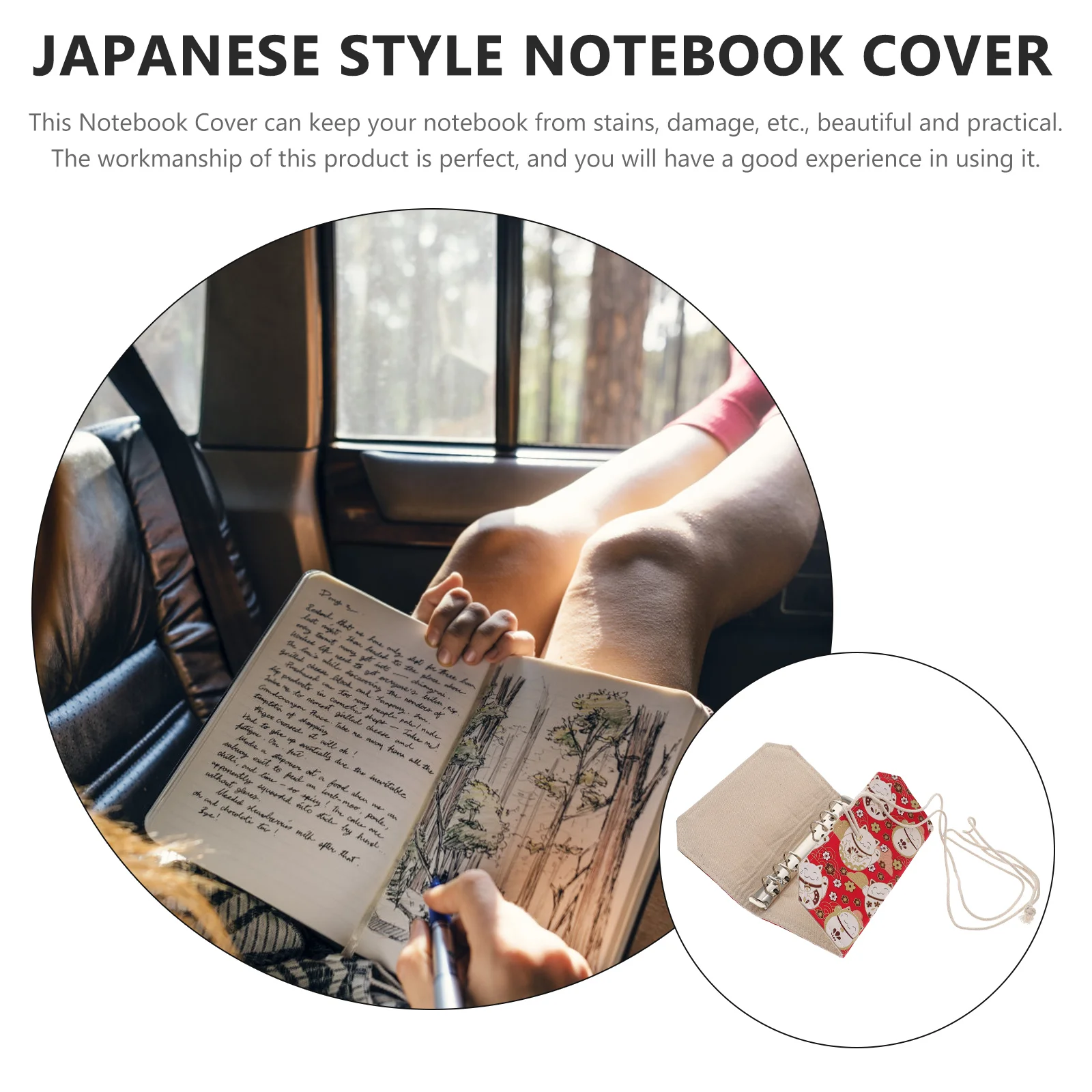 회계장부 케이스 루즈리프 노트북 쉘 메모장 하드커버, 사무용품 바인더, 원단 학교 액세서리 장식