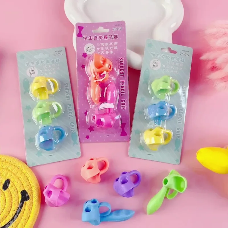 

4 Piece Children Writing Pencil Pen Holder Kids Learning Practise Silicone Pen Aid Posture Correction Device For Students