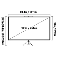 SucceBuy 100 Inch Tripod Projector Screen with Stand 16:9 4K HD Portable Projection Home Cinema for Indoor & Outdoor Projection - Image 6
