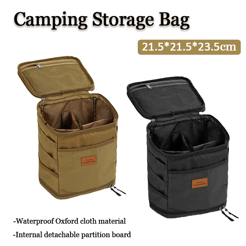 Camping Storage Bag Cooking Utensil Organizers MOLLE Bag Portable Gas Canister Tableware Handbag Picnic Package Camping Supplies