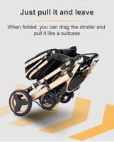 Le plus récent poussette de bébé de luxe 3 en 1 Portable voyage landau pliable landau haut paysage cadre en aluminium nouveau-né poussette pour bébé 5