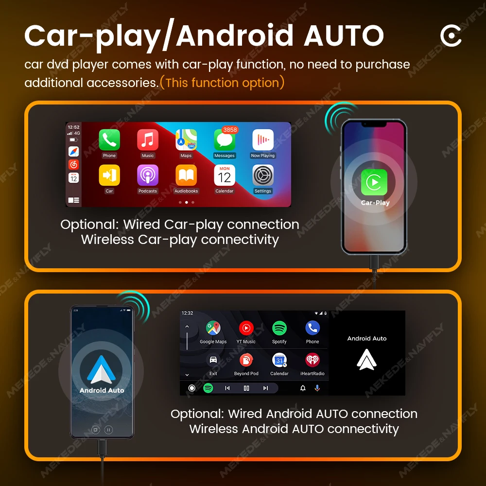 1Din 5.2inch Dual Knob Car Radio MP5 Player Wireless CarPlay Android Auto multimedia player BT Universal Car intelligent systems