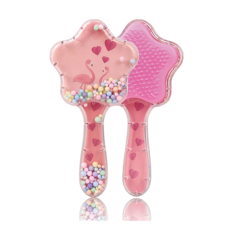 Flower Shape Comb Beauty Makeup Comb with Long Handle for Kids Girls Makeup Hair Brush Children Hairbrush Combs 1pc hair comb curly hair brush hair brush comb hair comb set