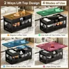 40" Lift Top Coffee Table,4 in 1 Multi-Function Lift Coffee Tables with Storage Drawers and Hidden Compartmen 3