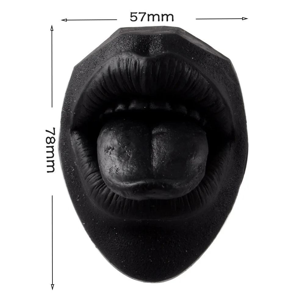 Guemcal Silicone Tongue Model Face Model Mouth Puncture  with Model Lip Nail Tongue Nail Display
