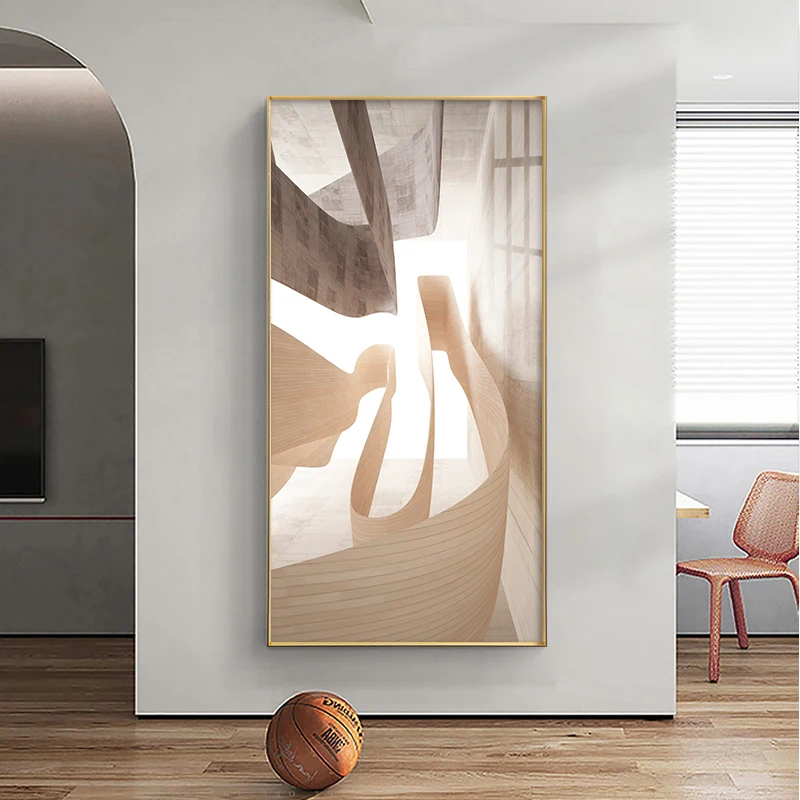 

Architectural Art Painting Geometric Figure Poster, Modern Minimalist Abstract Painting, Decorative Painting Porch Corridor Aisl