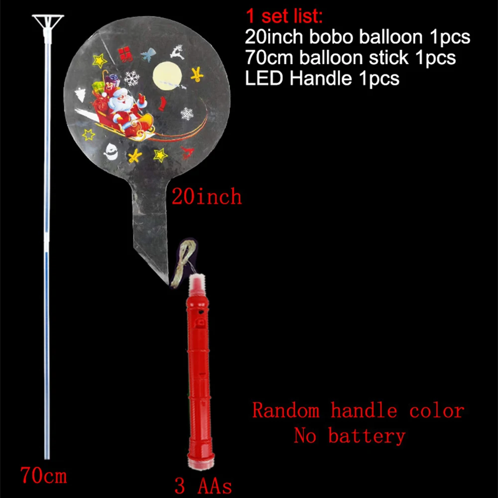 thumbnail image 1 of 1 juego de globos Bobo con luces LED y asas intermitentes para decoración de fiestas de cumpleaños y Navidad, juguetes de Año Nuevo para niños, 1 of 5