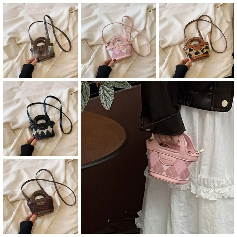 

Простая трендовая мини сумка-корзина, милая Повседневная модная женская сумка через плечо, сумка из искусственной кожи с леопардовым принтом